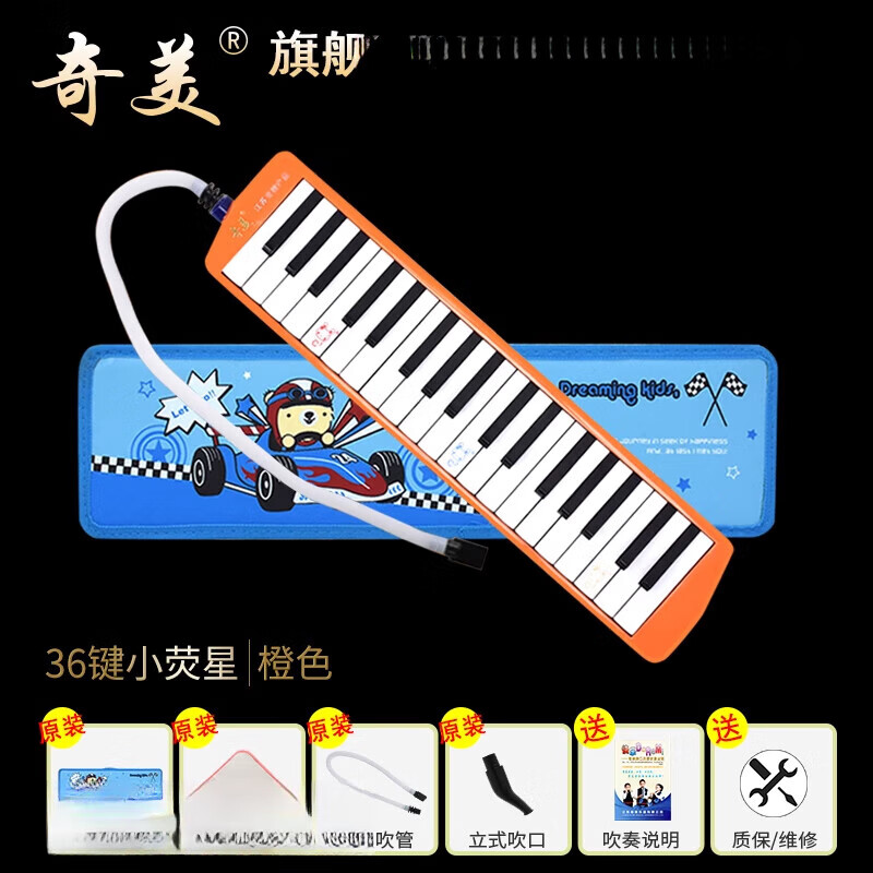 奇美小熒星口風(fēng)琴36鍵小學(xué)生專用課堂吹管樂器初學(xué)者兒童口吹琴 A【小熒星36鍵】卡通硬包+吹奏說