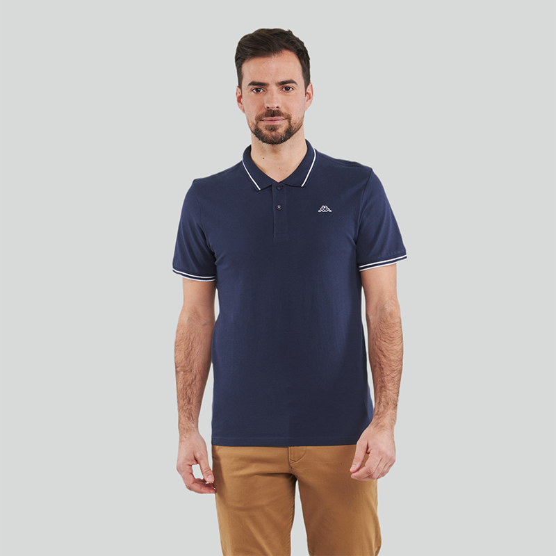 kappa背靠背男装纯棉短袖运动polo衫打球球服蓝色夏季2024新款中青年