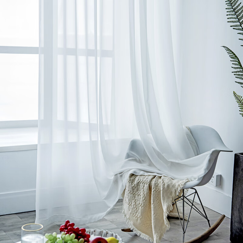 君语幻影纱窗帘定高网红竖百叶窗纱透光不透人客厅阳台卧室垂直防刮金