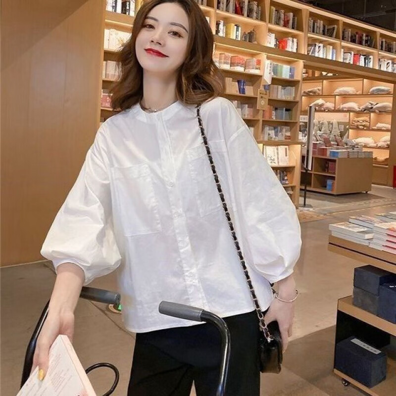 加大码时尚套装女秋装胖mm西装马甲衬衫裤子洋气三件套200斤 单白衬衫