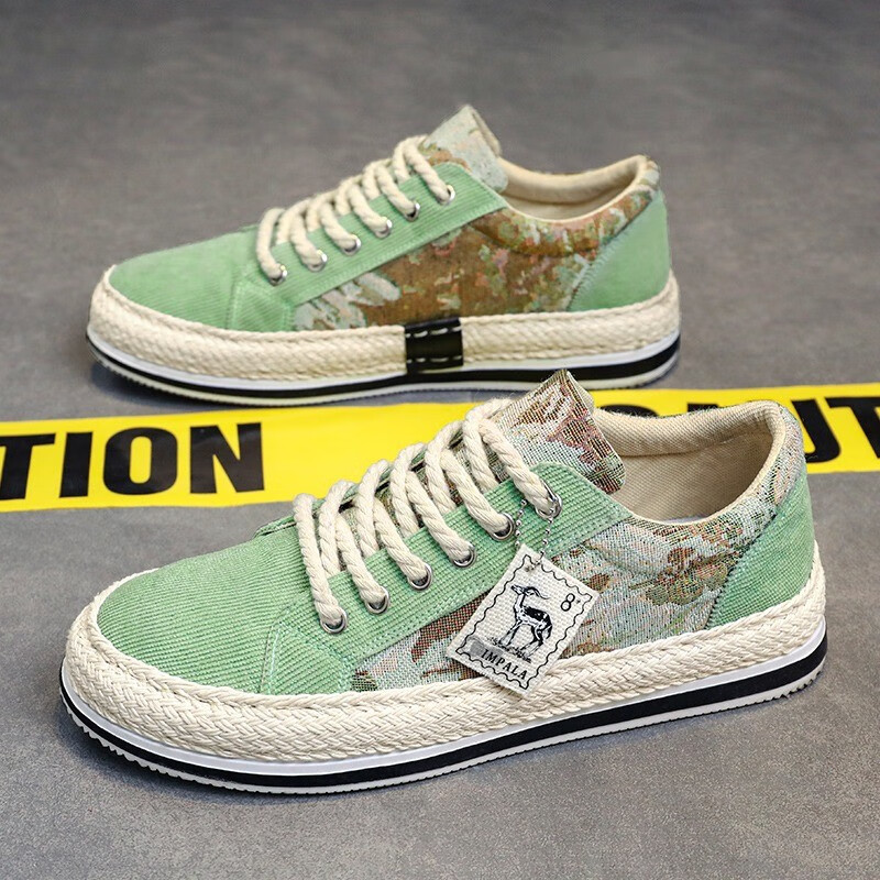 九寸阳光帆布男鞋夏季透气潮流百搭运动休闲平底板鞋低帮耐磨新款布鞋