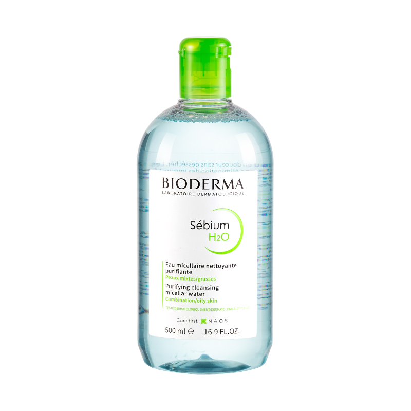 【保税直发】贝德玛（Bioderma） 卸妆水 温和柔肤 粉水 面部保湿卸妆液 干性敏感500 蓝水500ml 油混性肌肤适用36416627203