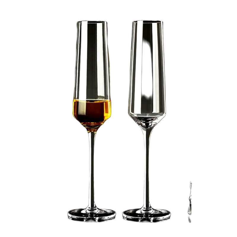 贝鲁斯香槟杯水晶玻璃起泡酒杯高脚白葡萄酒杯通用高脚红酒杯气泡杯 (A款)  两支装