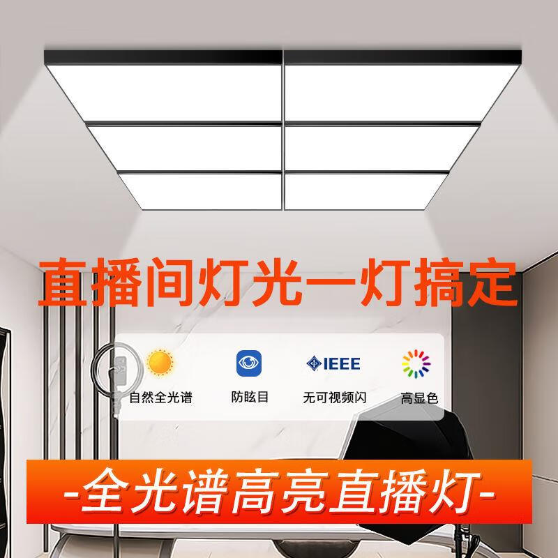 LABOT拉伯塔直播間專用無(wú)影燈店鋪超亮吸頂?shù)鯚艮k公長(zhǎng)方形補(bǔ)光平板 吸頂【白殼90*60cm】180w 無(wú)極調(diào)光