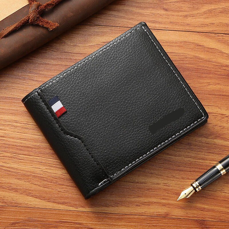 怡伽时尚拼接男士钱包短款大容量硬币零钱钱多卡位证件包男钱夹包