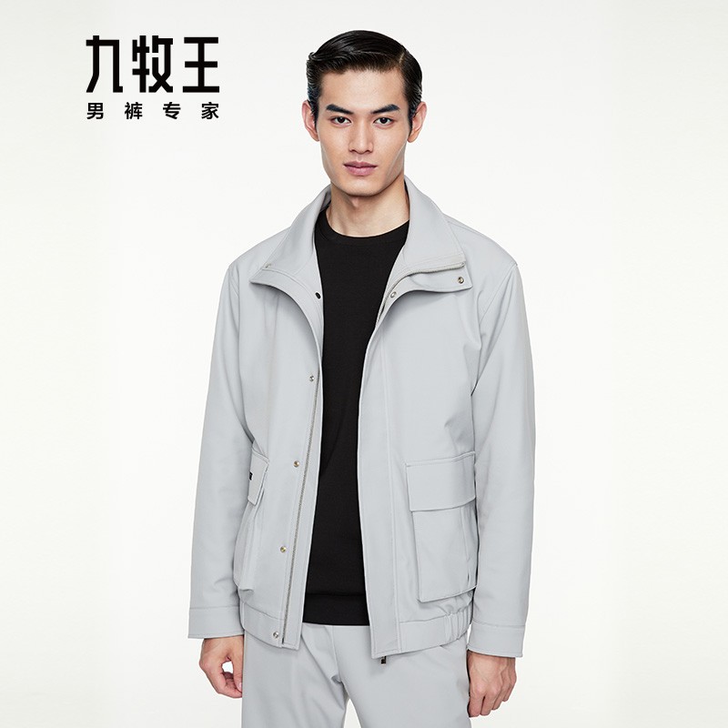 九牧王(joeone)男装夹克冬季中青年男士休闲气凝胶保暖修身纯色外套