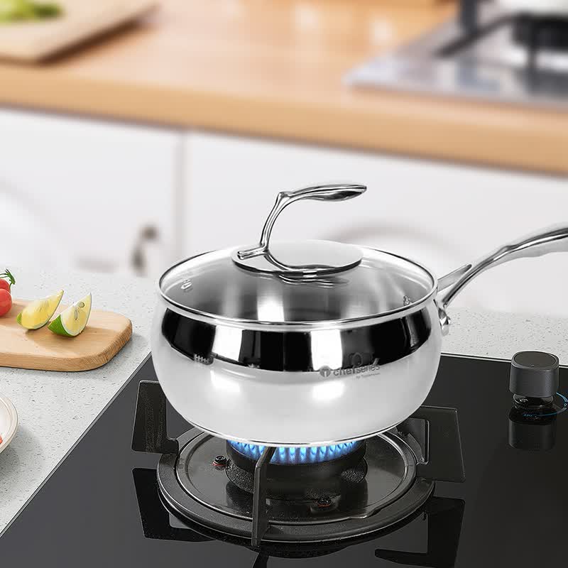 特百惠(tupperware)至尊精钢连柄炖锅304不锈钢多用途汤奶锅电磁炉