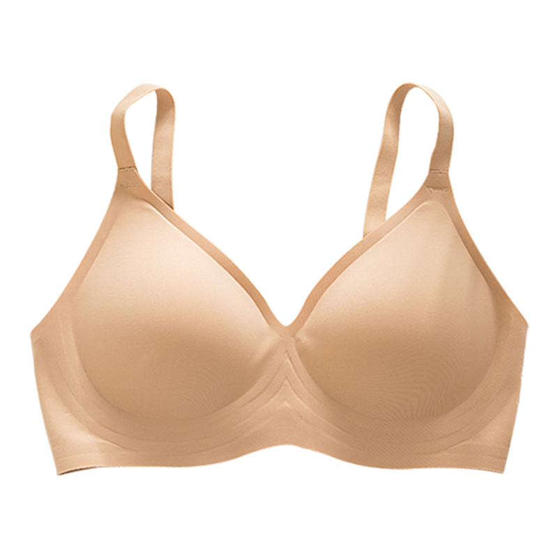 ab内衣文胸女无钢圈果冻胶水滴杯无痕聚拢防下垂薄文胸e618 肤色 m