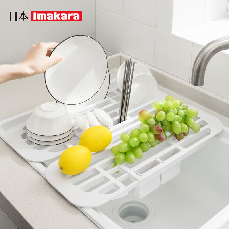imakara日本厨房收纳水槽碗碟碗筷沥水架篮洗菜池碗架水池放洗碗槽