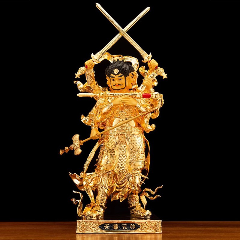 墨雪卿(muoxueqn)铜鎏金天蓬元帅神像供奉摆件家用客厅护法神北极四圣