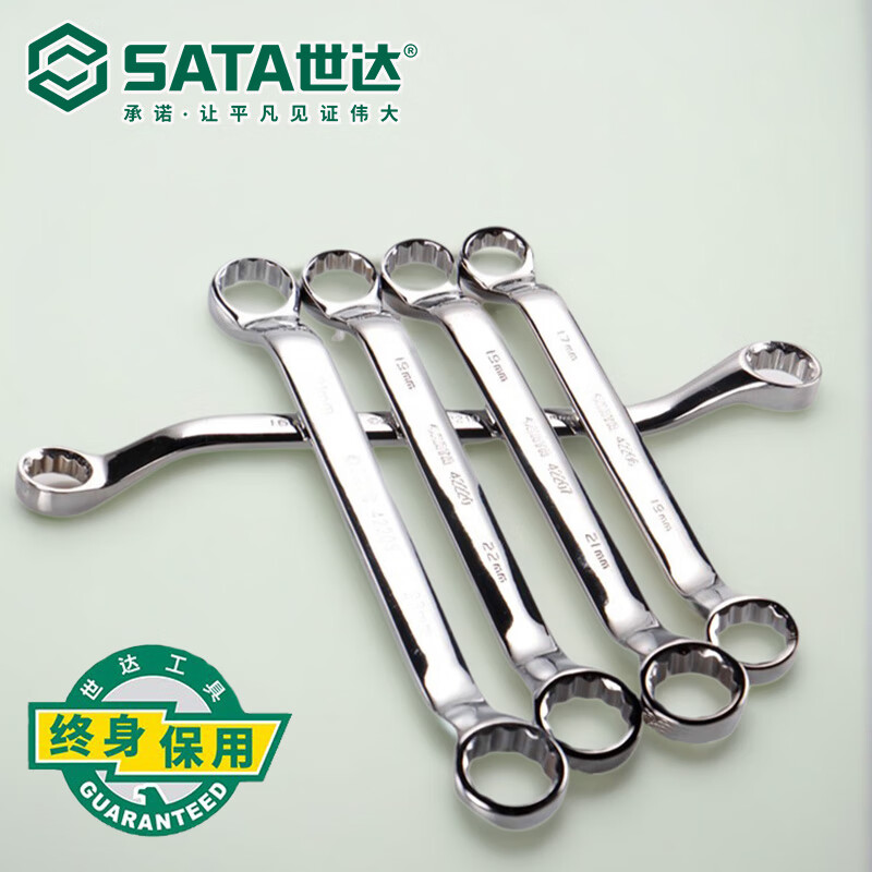 世达(sata)世达梅花扳手汽修双头梅花板手17-19机修眼睛扳手工具8