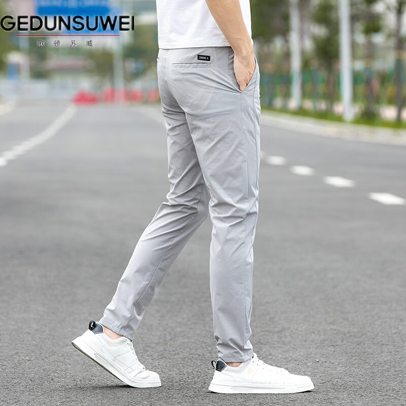 歌顿苏威裤子男春夏款直筒休闲长裤冰氧吧fashion休闲裤青年百搭薄款