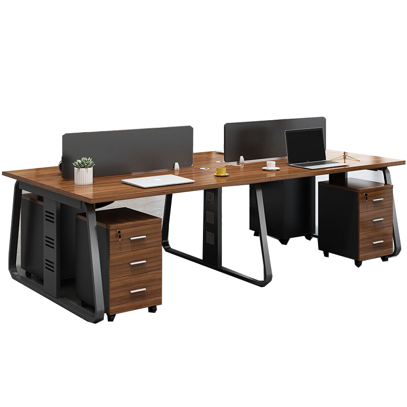 安美诚办公桌椅组合职员桌现代简约办公家具四人位员工屏风办公桌 两人位【含柜不含椅】