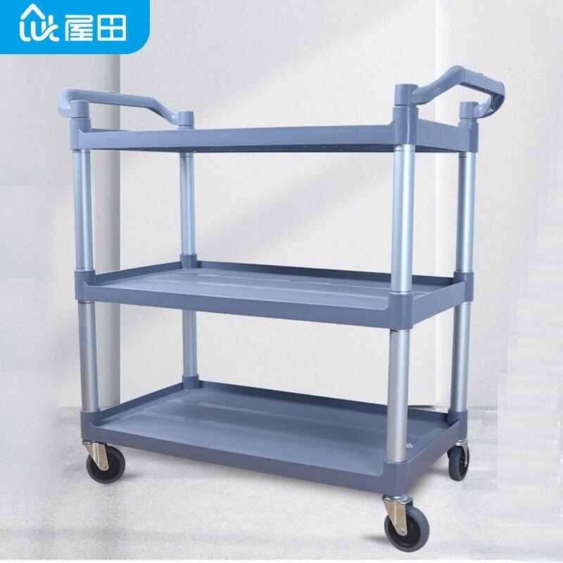 屋田手推收餐车大推车三层送餐车食堂酒店商用餐厅酒水菜品移动收送餐