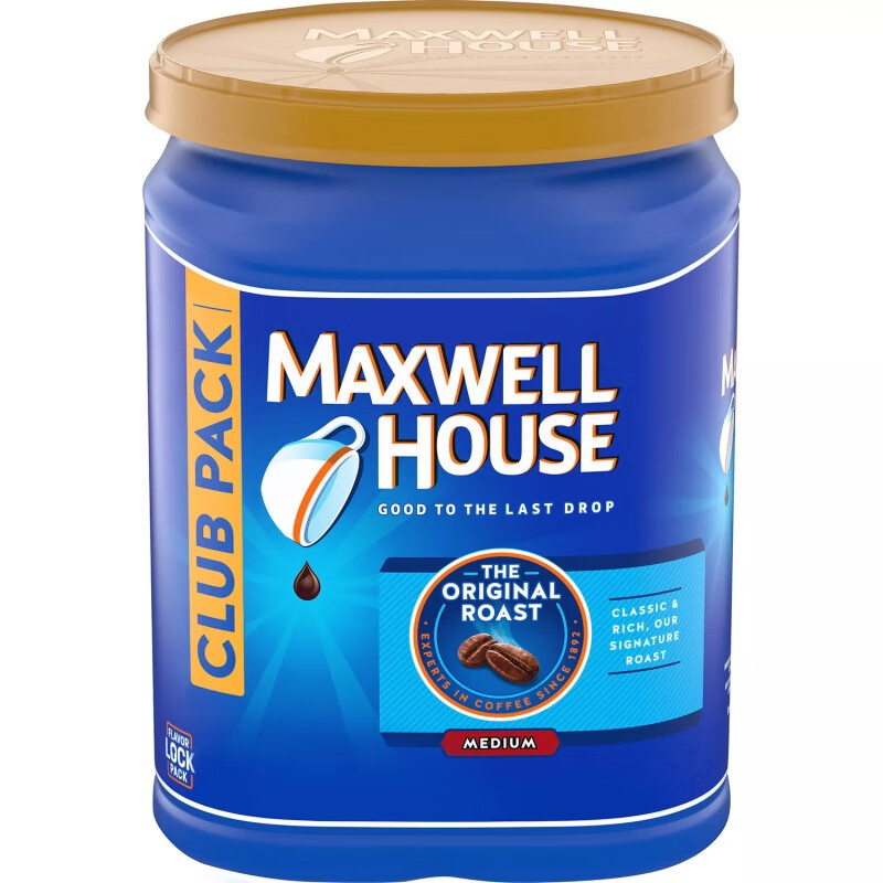 美国直邮maxwellhouse咖啡粉中度烘培原味咖啡美式麦斯威尔1360g 原味