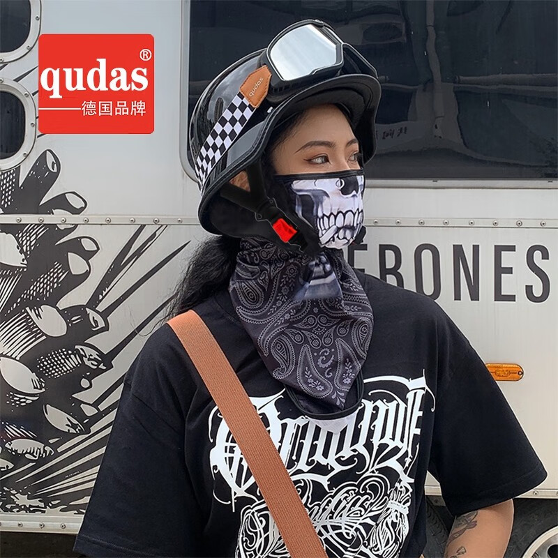 钢盔式四季半盔摩托车二战3c认证机车电动车头盔复古 m35亮黑 大框 m