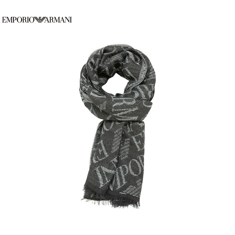 阿玛尼EMPORIO ARMANI奢侈品EA男士围巾 625271-0A314-21F 黑色