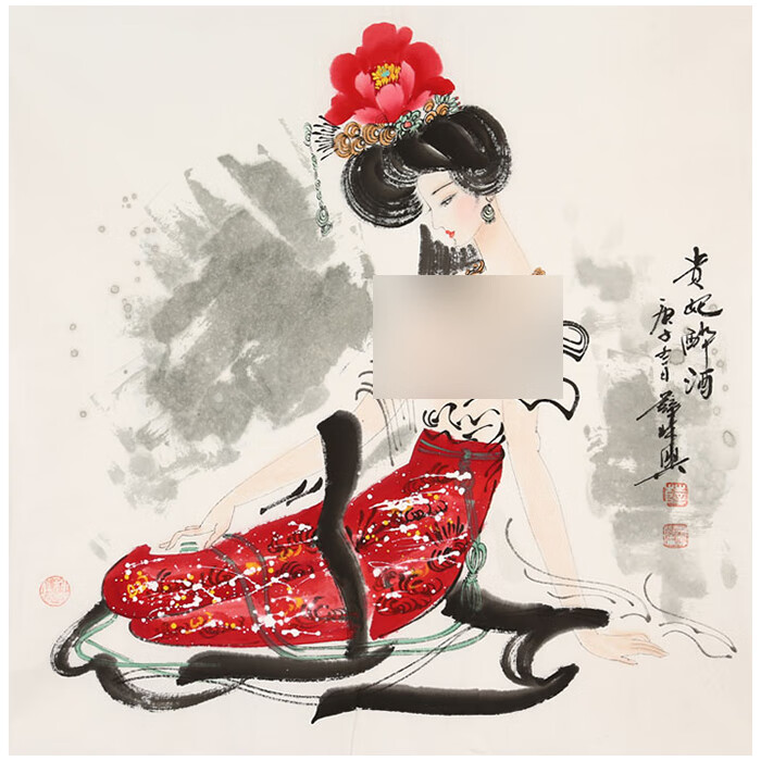 丹桂苑薛林兴人物名家精品四尺斗方国画写意仕女字画纯手绘名人书画