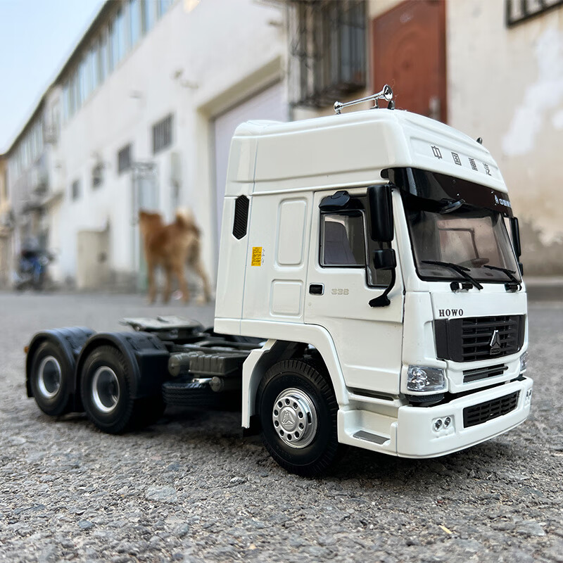 joymine1:24原厂工程车模型 重汽豪沃howo 336拖车头 牵引车头 仿真
