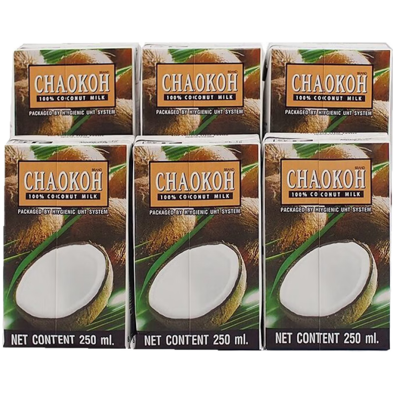 chaokoh俏果椰浆烘焙甜品调料西米露冬阴功250ml椰子粉 俏果椰浆250mlX10盒