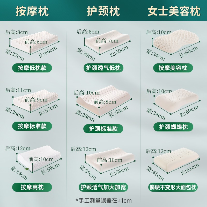 laytex 泰国原产进口天然成人乳胶枕头94%乳胶透气按摩释压乳胶枕芯 按摩标准款一对装（原装枕套*2）