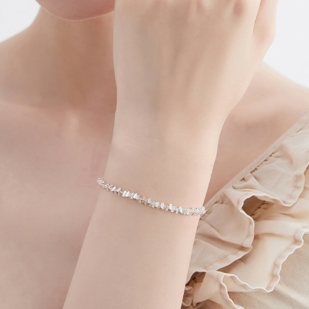 银千惠999足银碎银几两手链女个性手链手饰品女神节礼物 碎银点点