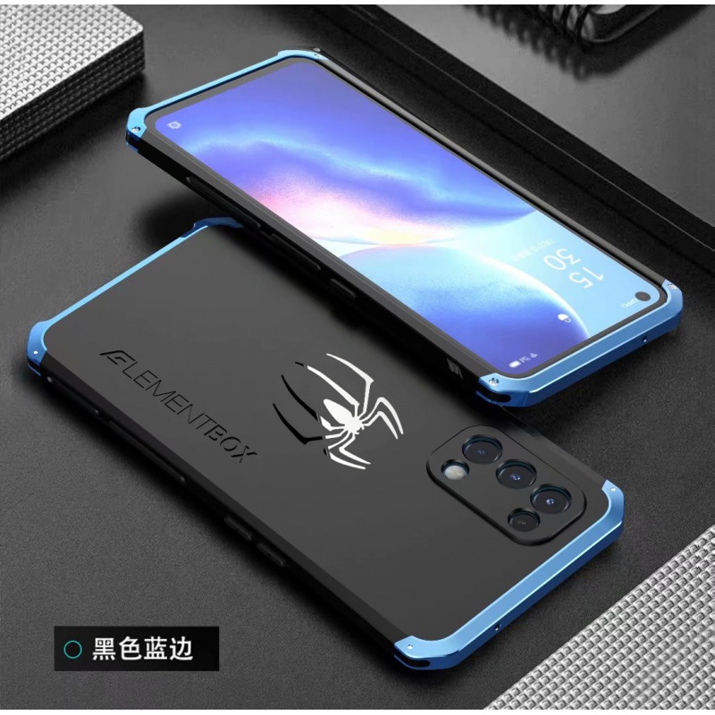 适用于oppo k9手机壳金属边框k9保护套全包防摔三防个性外壳潮男 黑色