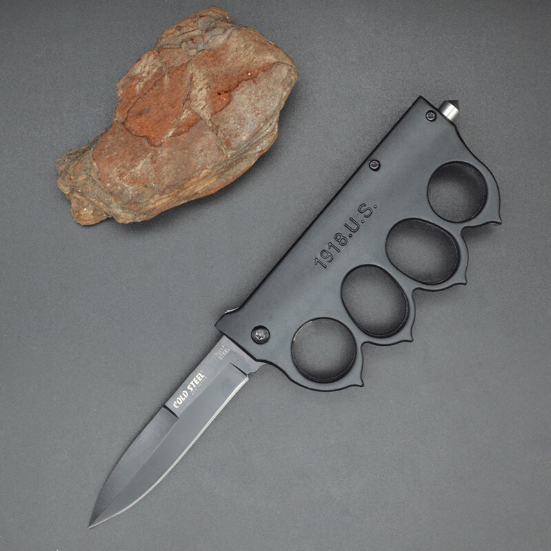 四指虎拳套折叠刀 防卫武器 户外防身刀具多功能全钢小刀生存刀车