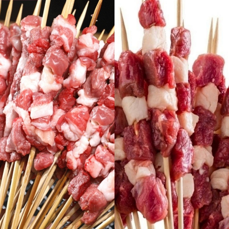 草原散养新鲜纯羊肉串烧烤食材烤串烤面筋腌制半成品烧烤羊肉串 林诺