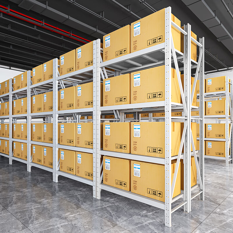 新款仓储货架库房中型展示架仓库家用货架白色200*60*200(4 轻型白色