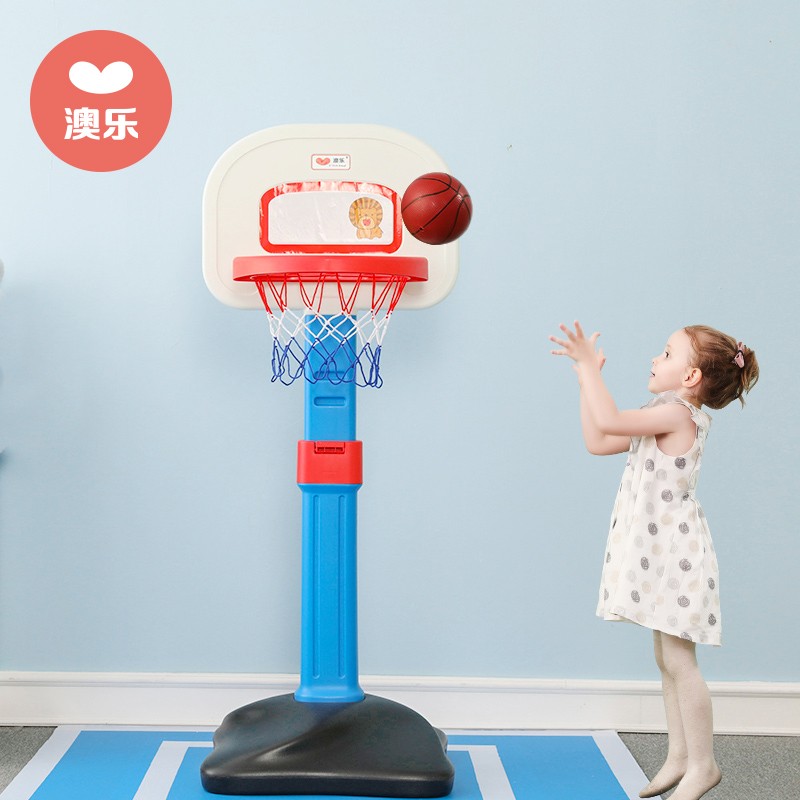 澳乐 篮球架 小狮子投篮架 儿童室内可升降篮球架 宝宝户外运动健身玩具室内三合一礼物