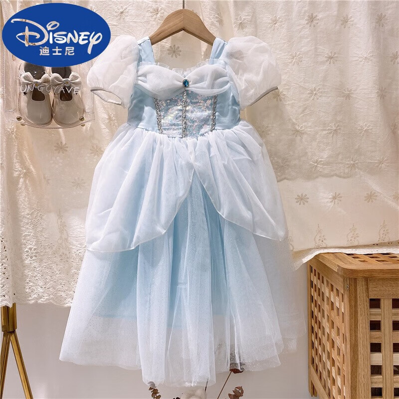 迪士尼(disney)艾莎公主裙女童连衣裙儿童公主裙爱莎蓬蓬裙泡泡袖