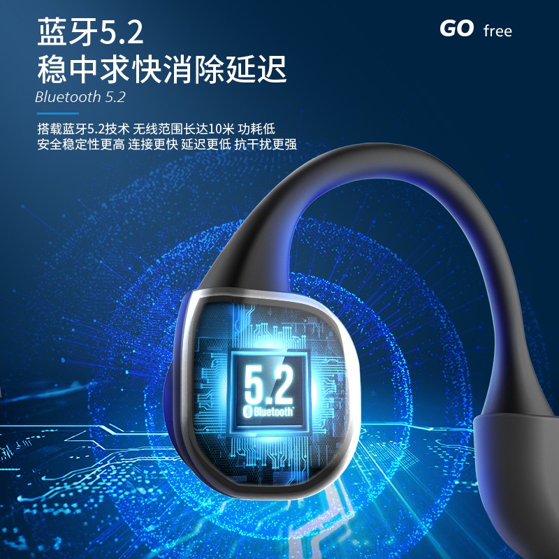 飞利浦（PHILIPS）骨传导耳机 专业跑步运动耳机蓝牙无线 IP67防水 双麦克风降噪 苹果安卓通用 A6606黑