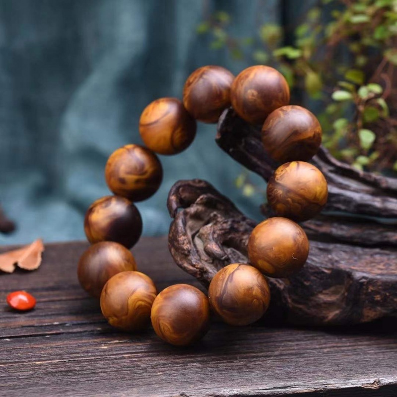 珠佩丽  佛心果菩提 灰琥珀龙涎香手串手链佛珠108颗圆润饱满自然留香