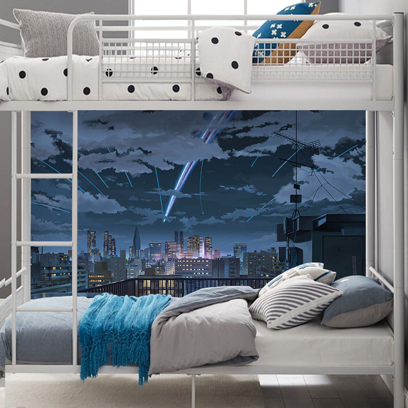 壁纸贴画背景墙装饰品 动漫自粘二次元海报学生宿舍卧室超大唯美壁画