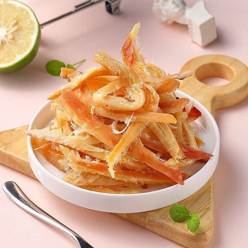 海狸先生 肉松海苔卷海苔脆紫菜卷即食网红休闲儿童零食 鱿鱼条20g