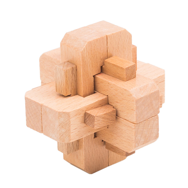 全套装小学生智力木质儿童玩具智力解锁套装榉木孔明锁批发 榉木封锁