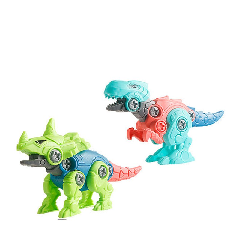 贝恩比 DIY拼装恐龙（配工具\/无蛋壳）儿童拼组装玩具仿真恐龙玩具4款恐龙 随机两只装