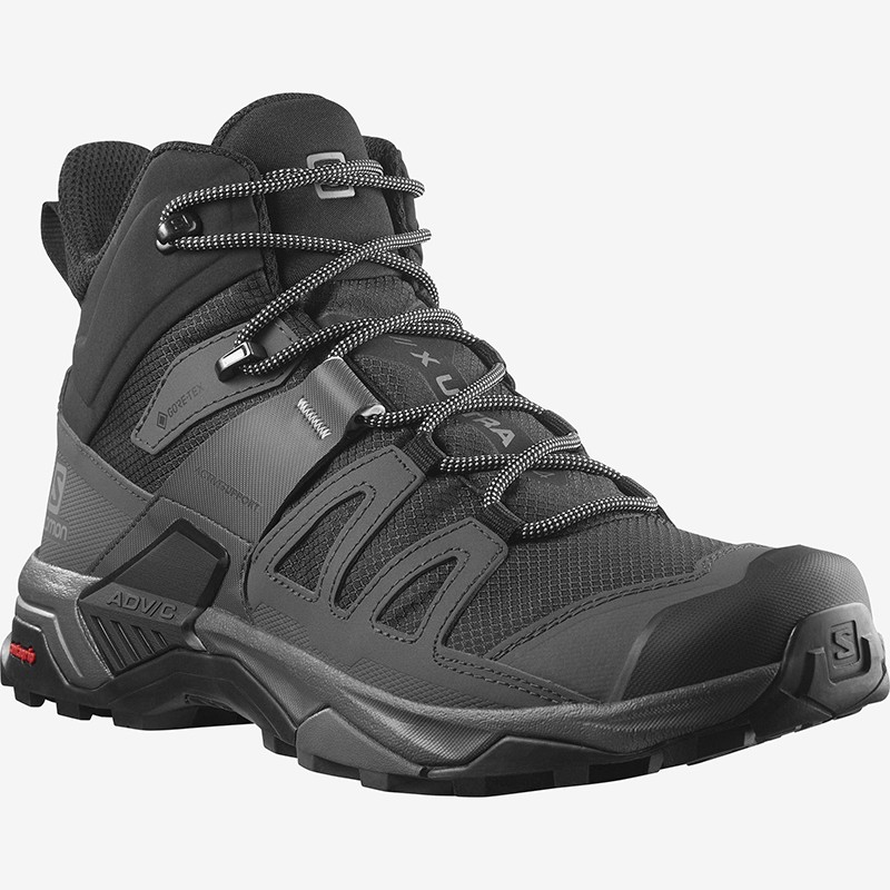 萨洛蒙（Salomon）X ULTRA 4 MID GTX 男款 户外运动防水透气中帮防护登山徒步鞋 L41383400 黑灰 标准40/US7