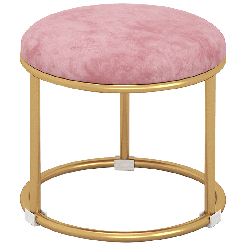 UCU 小凳子家用圆凳简约客厅宝宝矮凳轻奢矮凳软座卧室坐凳脚凳 粉色32X32X22CM