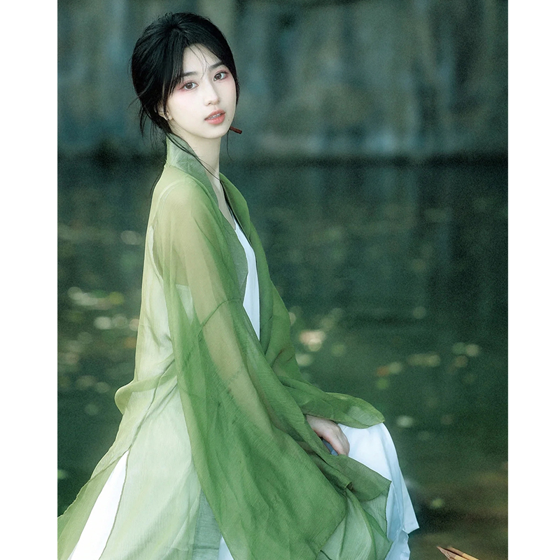 轻汉服女古装超仙气飘逸连衣裙古风前世今生舞蹈演出服装夏季 青蛇舞