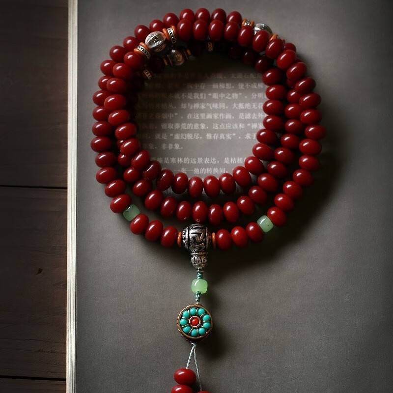 xpela 红心血菩提手持佛珠文玩菩提根 108颗菩提子手串手链男女 8-11 