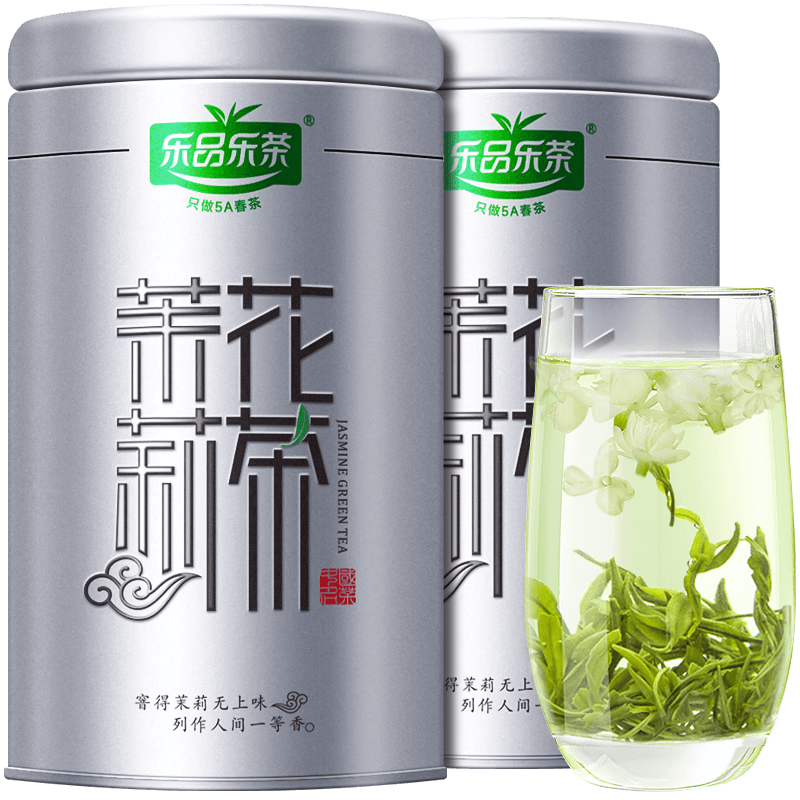 乐品乐茶 茉莉花茶 125g*2罐