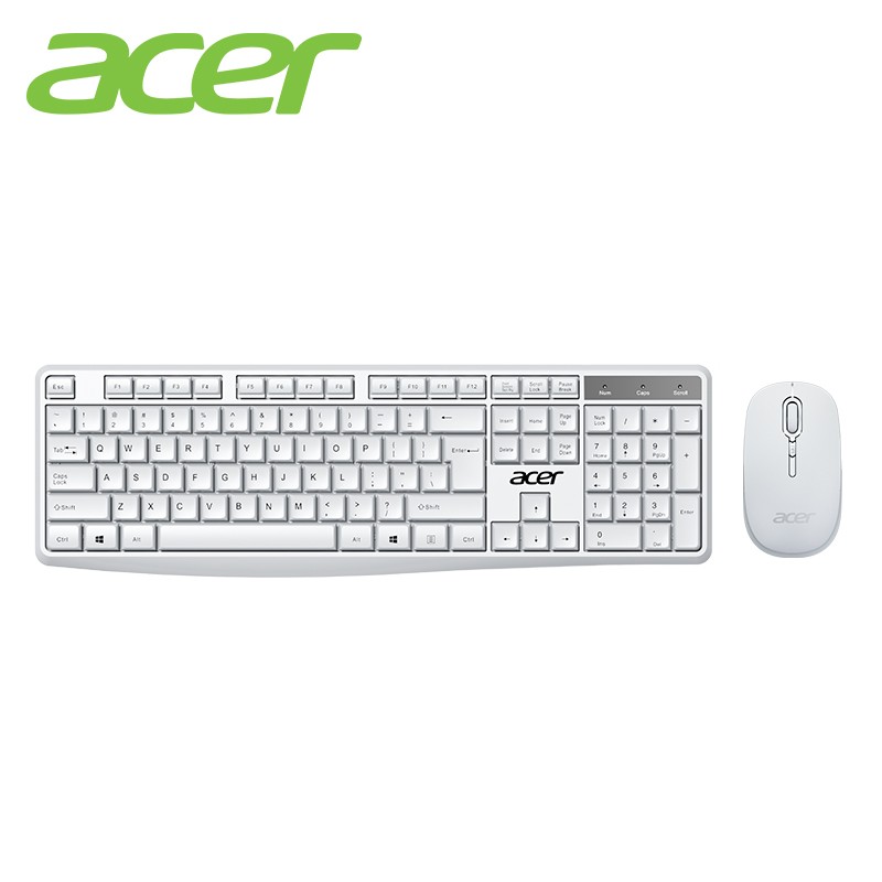宏碁acer键鼠套装无线键鼠套装办公键盘鼠标套装防泼溅电脑键盘鼠标键盘KM41-2K白色