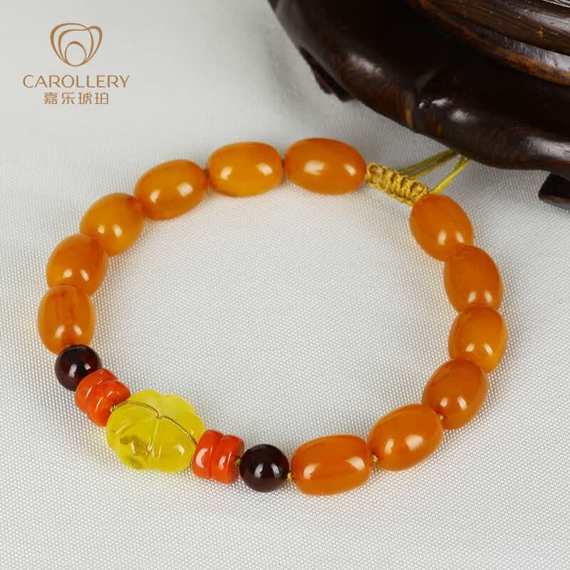 嘉乐（Carol）琥珀 蜜蜡手串女圆桶珠老蜡手链波罗的海琥珀首饰饰品 老蜡手串约7-8克手围15-18cm调节怎么样,好用不?