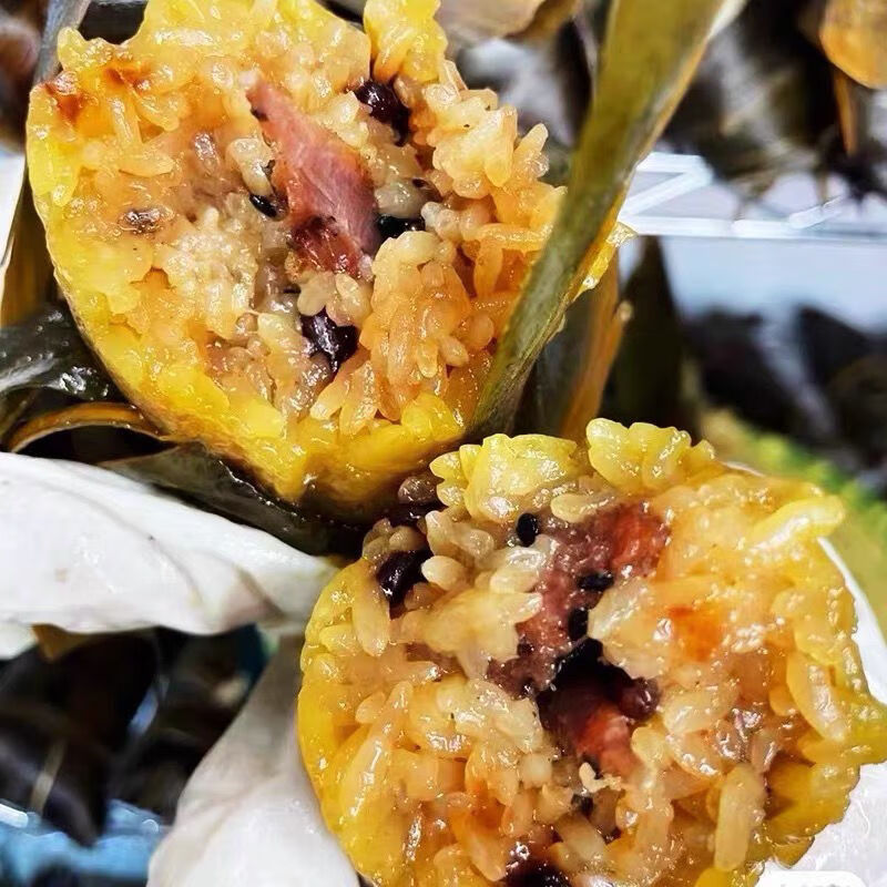 德临门广东信宜特色纯手工猪肉灰水粽新款花生腊肠端午粽咸肉长粽古粽