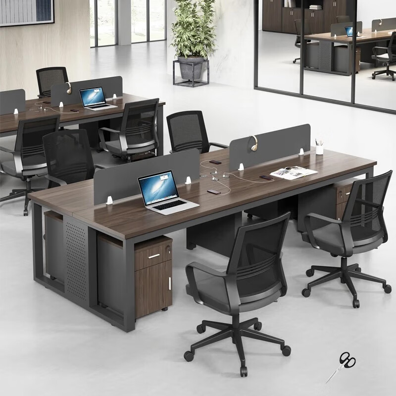 提居职员办公桌椅组合办公室六人位工位电脑桌四人位现代简约屏风卡座 定制办公工具