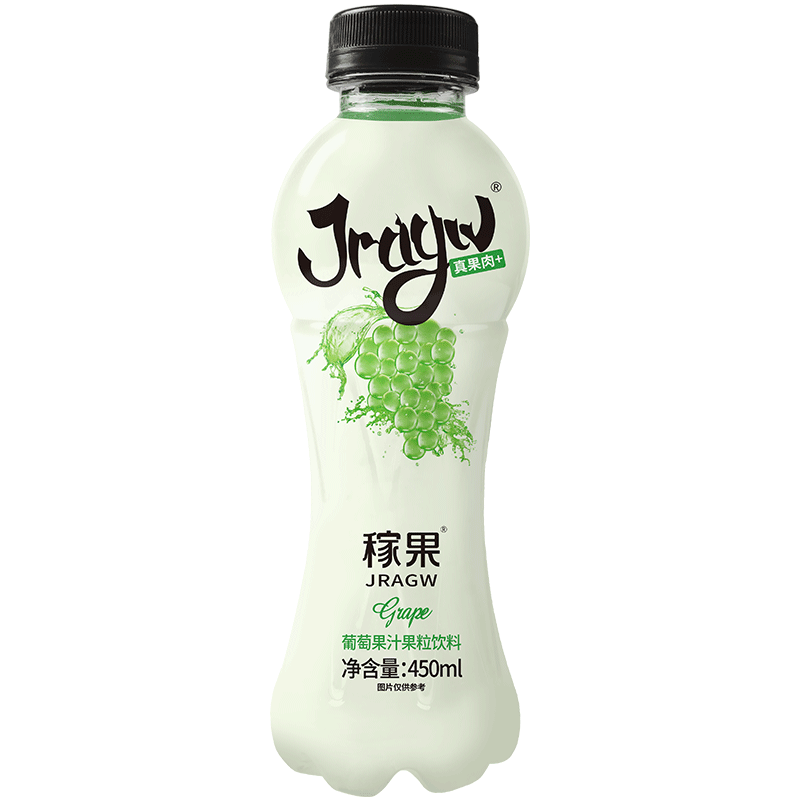 新品稼果果味饮料整箱大果粒果汁饮品葡萄草莓白桃汁大果肉450ml整箱