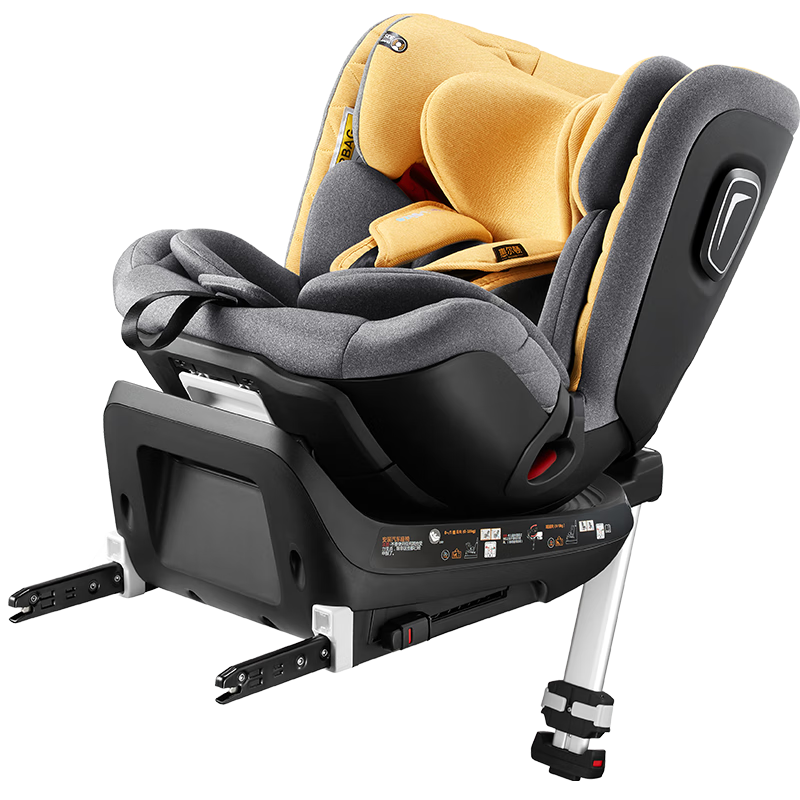 惠尔顿（welldon）儿童安全座椅0-4-6-7岁婴儿360度旋转可坐可躺正反双向安装 四大智能监测 智转 琥珀黄