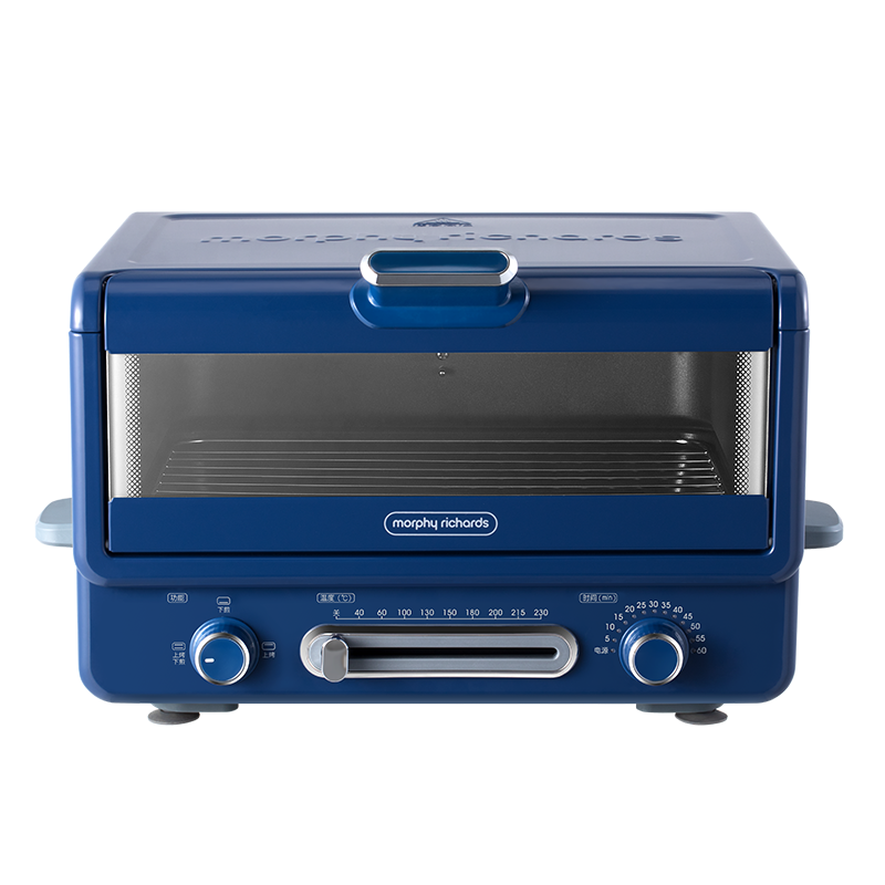 英国摩飞 电烤箱家用 迷你多功能煎烤一体小型 上下独立控温 12升 MR8800 轻奢蓝